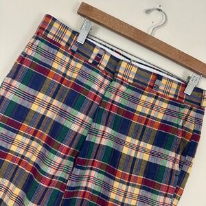 Vintage Corbin Pit Loom Madras Trouser Pants Multicolor Plaid Straight Men 33x30